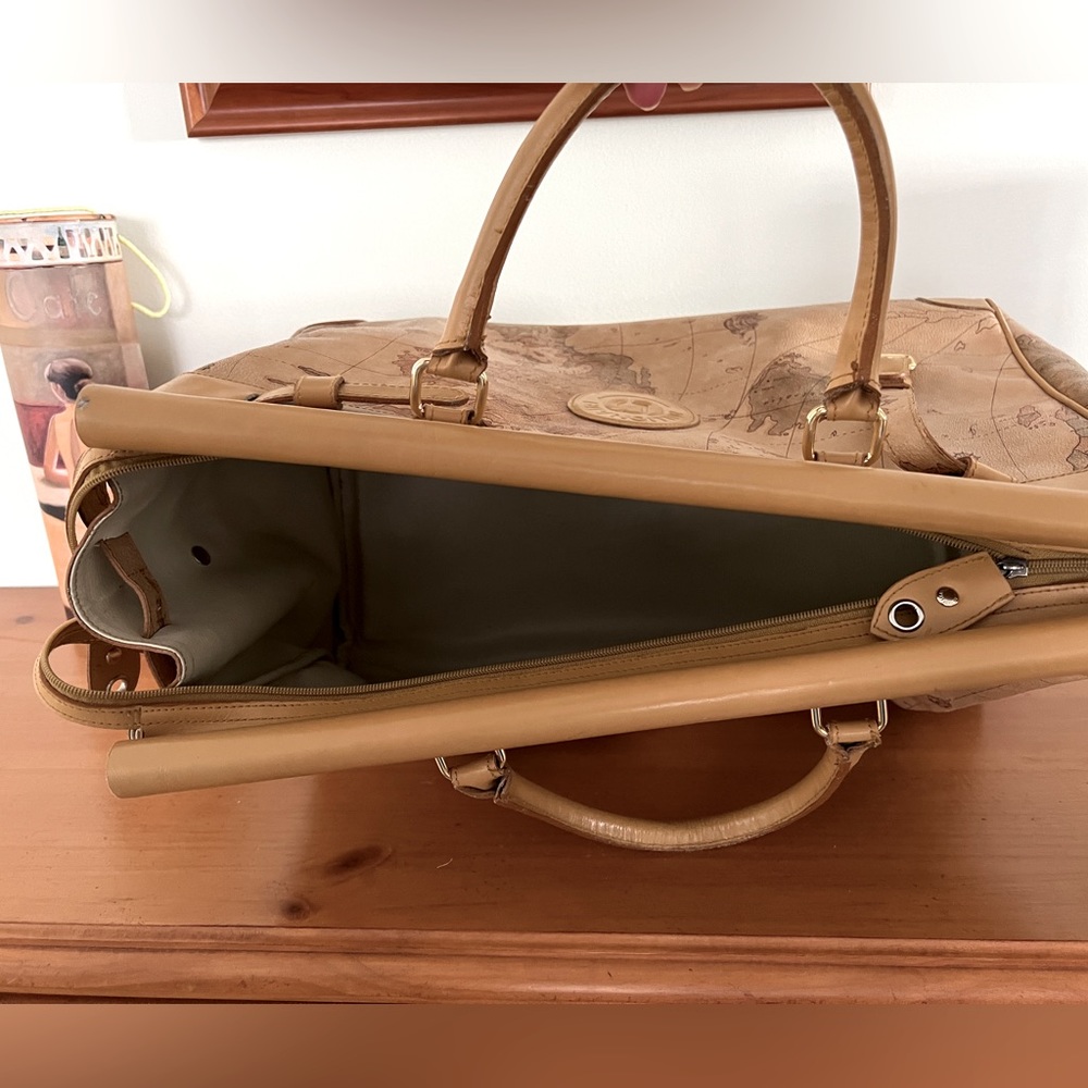 Map Pattern Leather Millionaire’s Hand Luggage Bag - image 7